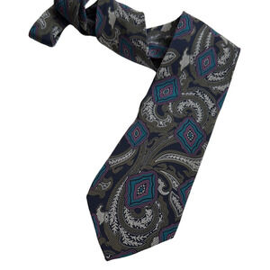 erreuno Paisley Patterned Tie - Black and Blue